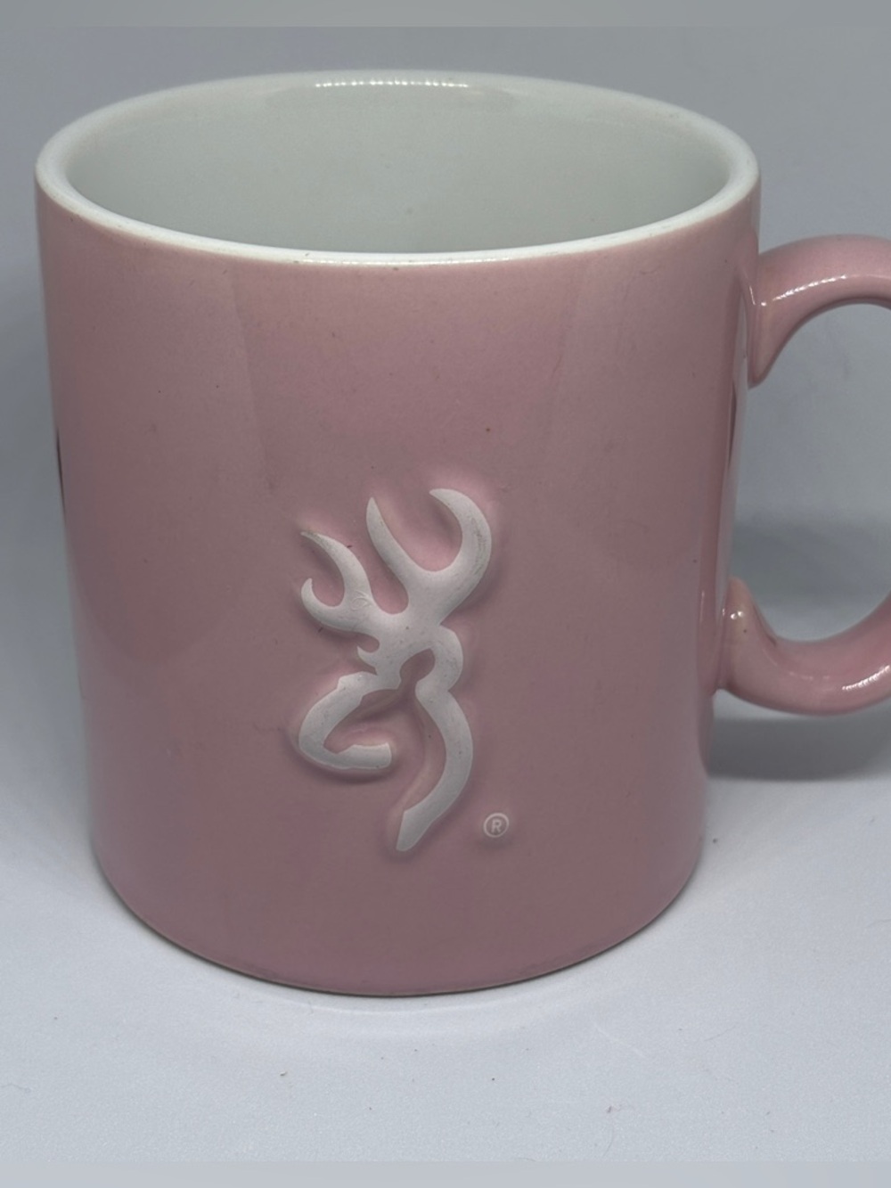 Browning Buck Deer Coffee Mug Pink White 14oz Hunting Wildlife Cup